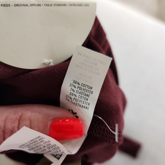 Offline By Aerie OG Legging Large Long Burgundy Cotton NWT Regular Rise - Picture 5 of 6
